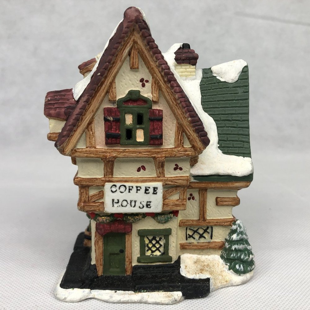 Painted  Ceramic Coffee House Clay Gingerbread Lig